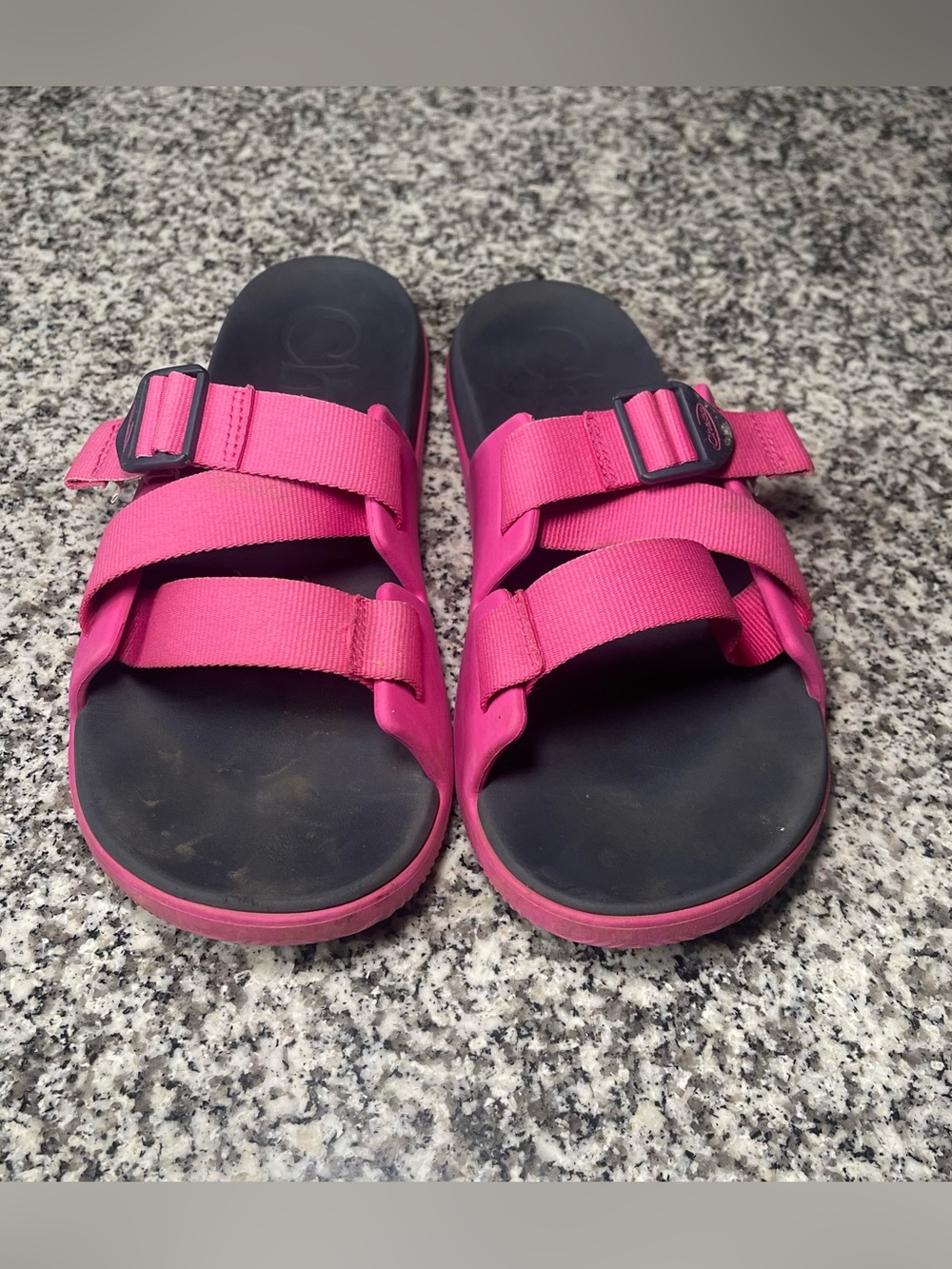 Chaco Chillos Women’s Sandals Slides Size 12 Pink Black, Slip On, Comfort